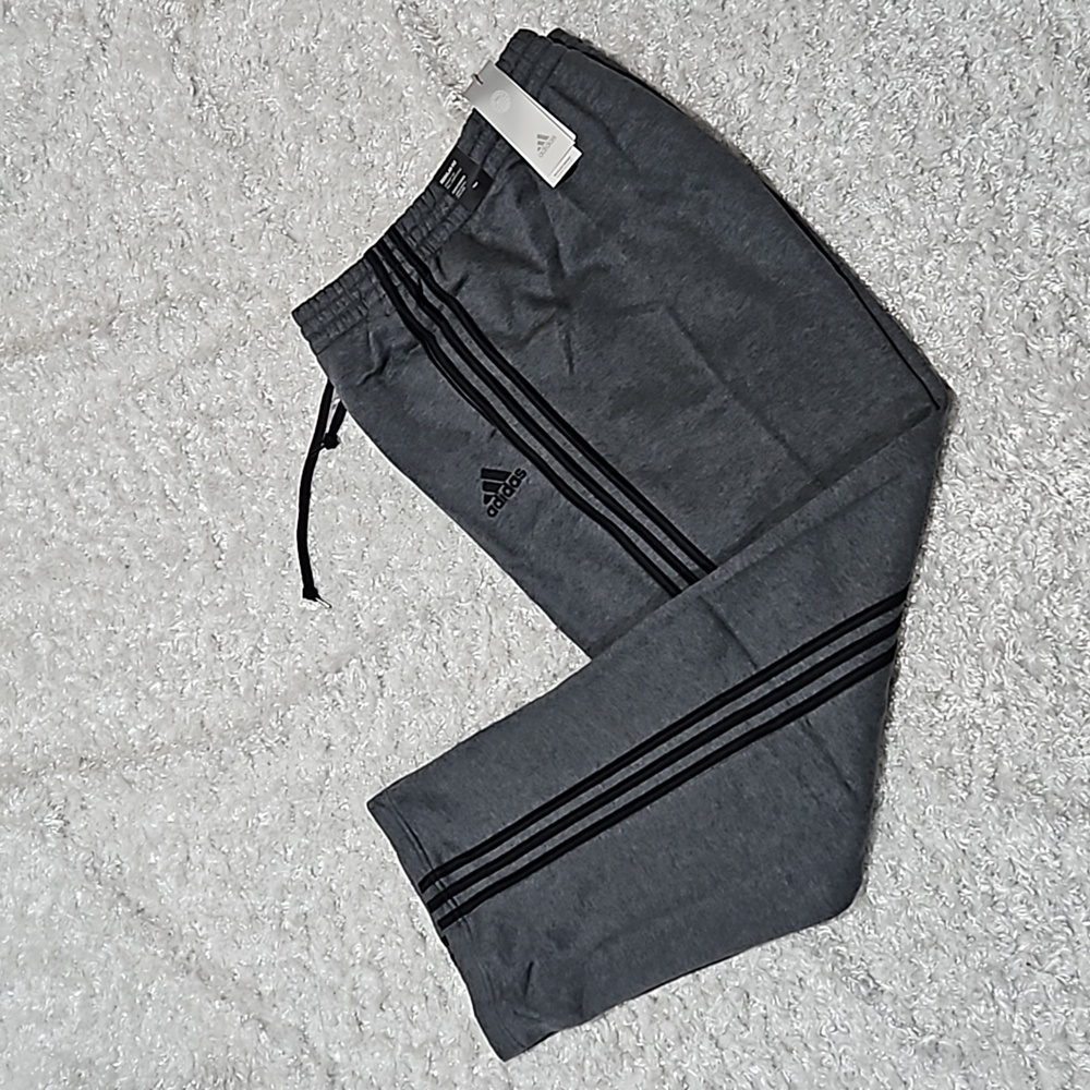 Men's Adidas warm fleece soft Breathable Straight Leg Jogger Pants Gray 4xl